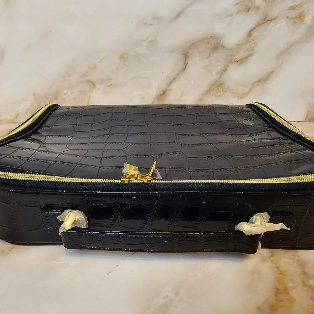 Estee Lauder Black Croc Cosmetic Bag